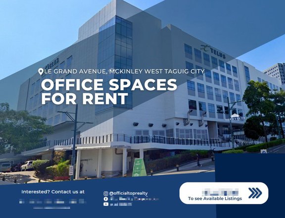 PEZA Accredited Office Spaces for Lease in McKinley Hill, Taguig