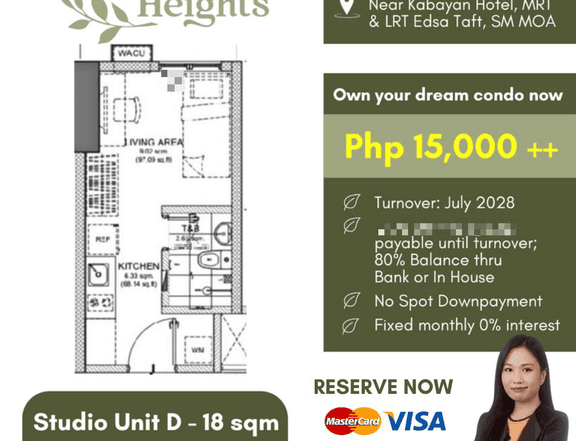 DMCI Anissa Heights Preselling Studio Unit Condo For Sale in Pasay