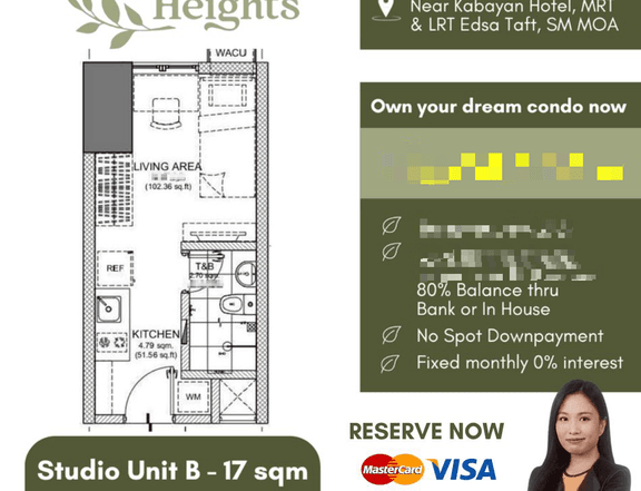 DMCI Annisa Heights Preselling Studio Condo For Sale in Pasay near MRT