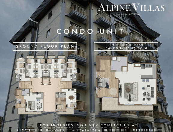 92.60 sqm - 1-Bedroom Condo for Sale in Crosswinds Tagaytay