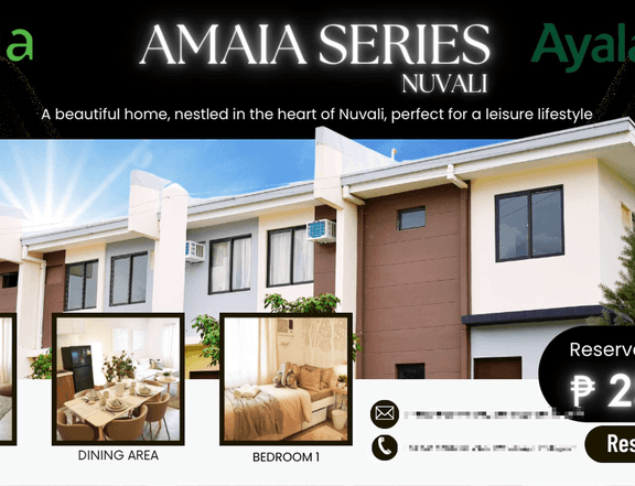 Spacious and Leisure 3-bedroom Townhouse For Sale in Nuvali, Calamba, Laguna