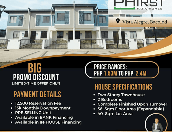 2 Bedroom Townhouse For Sale in Vista Alegre, Bacolod City