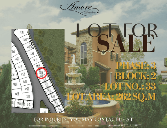 Amore at Portofino - 262 SQ.M Luxury Lot for Sale