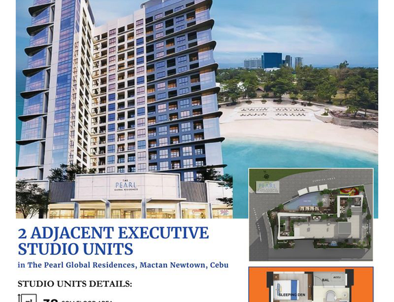 For Sale: 2 Adjacent Executive Studio Unit At The Pearl Global Residences, Mactan Newtown, Cebu