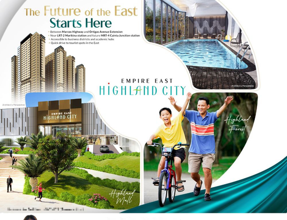 Pre selling Condo with mall and park in Pasig Cainta for sale 1 bedroom Near Ortigas Marcos Highway