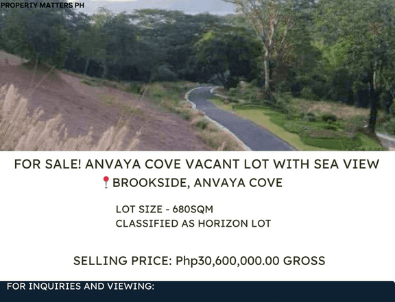 FOR SALE! ANVAYA COVE VACANT LOT WITH SEA VIEW!