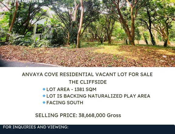 ANVAYA COVE RESIDENTIAL VACANT LOT FOR SALE -THE CLIFFSIDE
