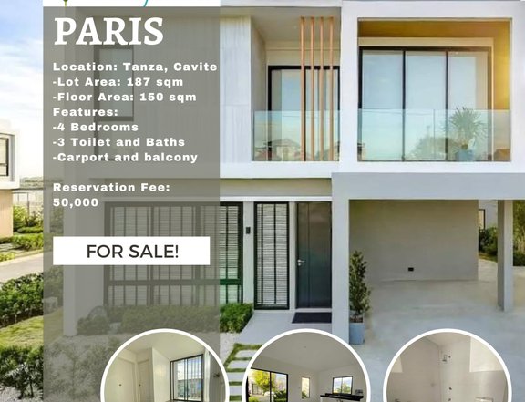 4BR Anyana Paris Model Single Attached House For Sale in Tanza Cavite