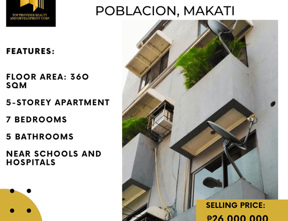 360 sqm 5-Storey Apartment FOR SALE in Makati