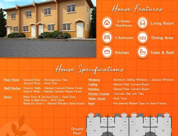 Ready For Occupancy 2-bedroom Townhouse For Sale in Tarlac City