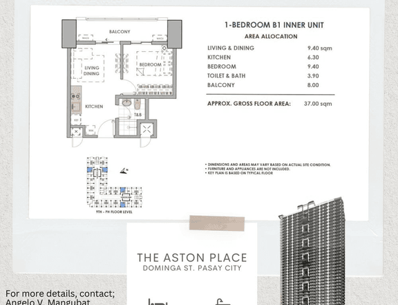 Lowest Price 1BR for Sale in The Aston Place