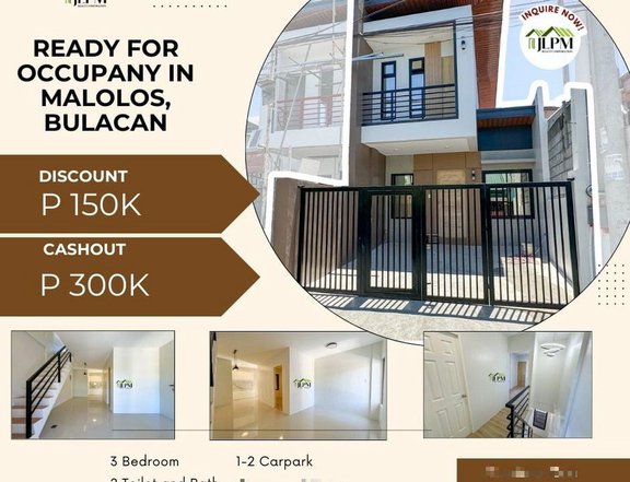 Ready For Occupancy 3-bedroom Duplex House For Sale in Malolos Bulacan