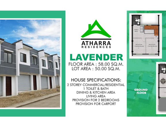 READY FOR OCCUPANCY "ATHARRA RESIDENCES" 2 BEDROOM AND 1 T&B| 2 STOREY