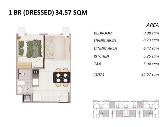 34.57 sqm 1-bedroom Condo For Sale in Silang Cavite | Aliento Residences