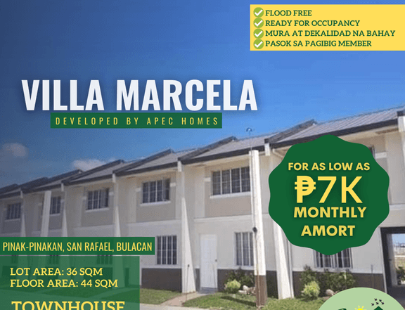 Affordable Ready for Occupancy House & Lot @ Villa Marcela 7K monthly