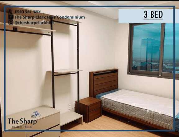 For Rent: 3 Bedroom Condo The Sharp Clark Hills Angeles Pampanga