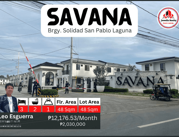 3-bedroom Townhouse for Sale thru Pag-IBIG in San Pablo Laguna