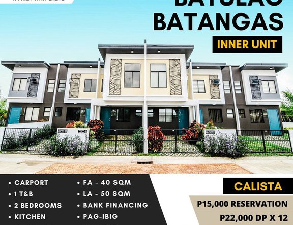 2-bedroom Townhouse with fence For Sale in Nasugbu Batulao Batangas