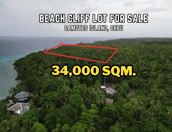 3.4 Hectares Beach Cliff Lot For Sale in Santiago, Camotes Island