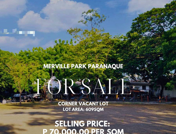 609 sqm Residential Corner Lot for Sale in Merville Park Paranaque