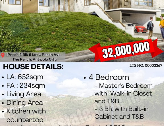 H&L or LOT IN 320 METERS ABOVE SEA LEVEL ANTIPOLO RFO (P30M+or-) PAY DP10% TO MOVE-IN