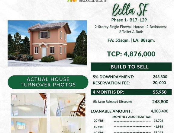 2-bedroom Bella Single Detached House For Sale in Negros Occidental