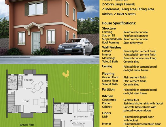 A NRFO 2-bedroom Single Attached House For Sale in Camella  Tarlac