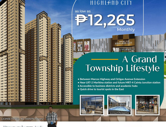 Discounted 21.88 sqm Studio Residential Condo For Sale in Cainta Rizal