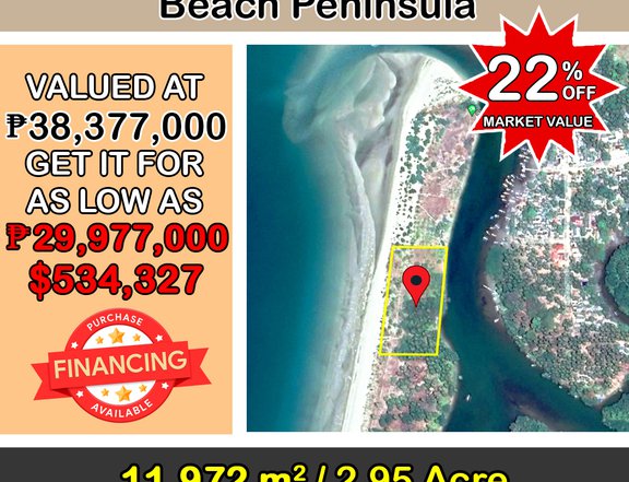 11,972 sqm Extraordinary White Sand Beach Peninsula in San Vicente