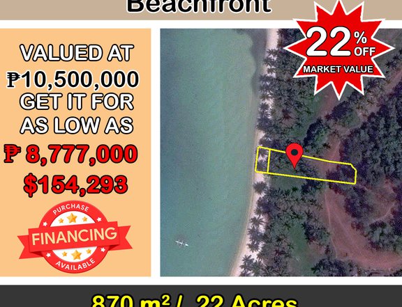 870 m2 / .21 Acres White Sand Sunset Beach in San Vicente