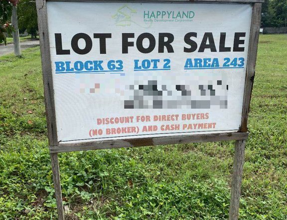 243 sqm Dizon Estate Residential Lot for Sale Blk 63 Lot 2 San Agustin