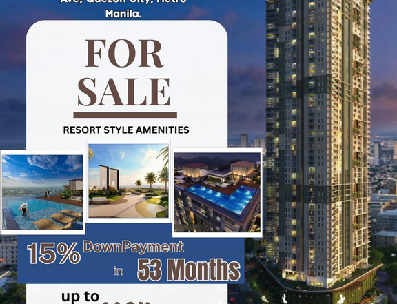 RESORT STYLE CONDOMINIUM IN QUEZON CITY NEAR MRT 3 QUEZON AVE STATION!