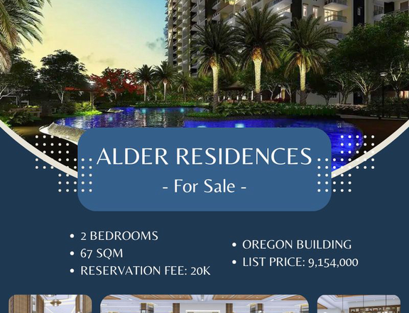 ALDER RESIDENCES 67.00 sqm 2-bedroom for Sale in Taguig Metro Manila