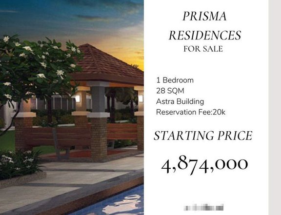 PRISMA RESIDENCES 28.00 sqm 1-bedroom For Sale in Pasig Metro Manila
