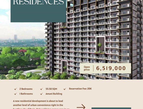 SATORI RESIDENCES 55.50 sqm 2-bedroom For Sale in Pasig Metro Manila