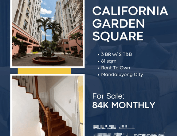 81.00 sqm 3 Condo For Sale in Mandaluyong Rent To Own No Down Payment