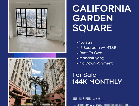 5 BR Condo in Mandaluyong California Garden Square No Down Payment