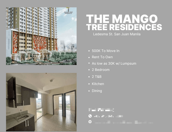 2 Bedroom condo in. Mango Tree Residences Condo in San Juan No Down Payment