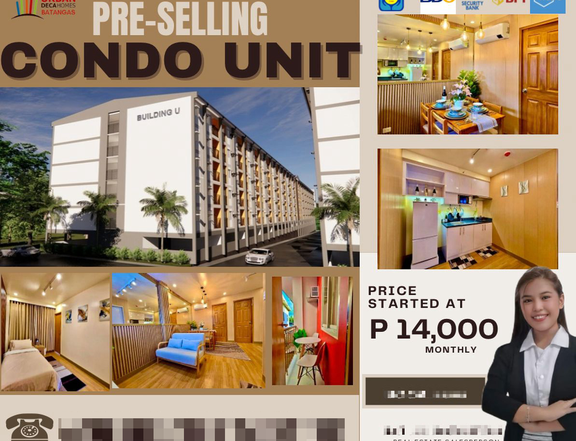 5k reservation 20k downpayment payable in 4 months. 2BR Condo Unit at Balagtas Batangas City