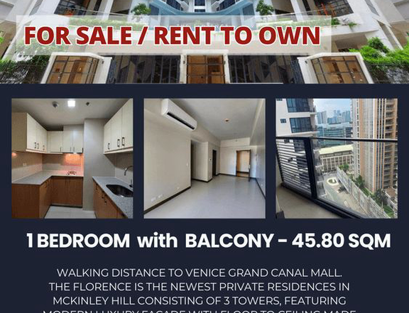 Ready For Occupancy 45.80 sqm 1-bedroom Residential Condo For Sale in BGC Taguig