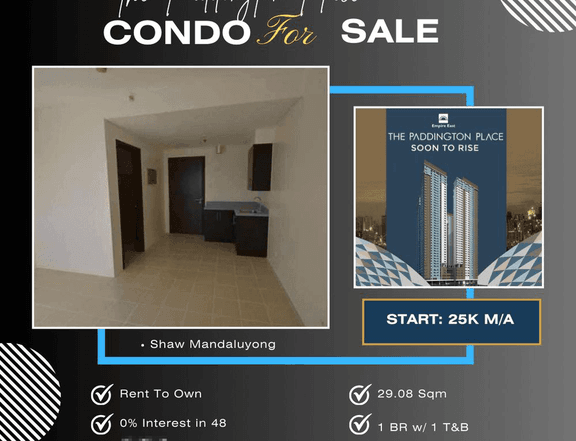 29.08 sqm Condo For Sale in Mandaluyong No Down Payment as low as 24K Monthly