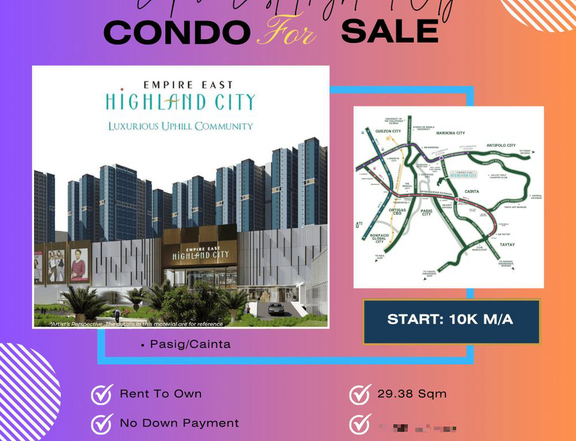 29.38 sqm 1 BCondo For Sale in Ortigas Pasig Rent To Own as low as 10K Monthly