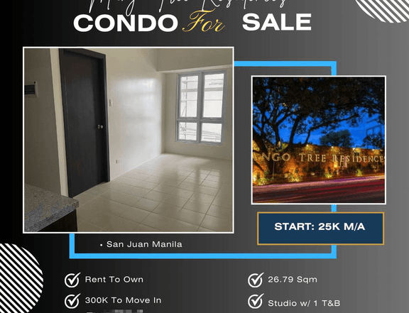 26.79 sqm Studio Condo For Sale in Sta Mesa Manila as low as 25K Monthly Mango Tree Residences