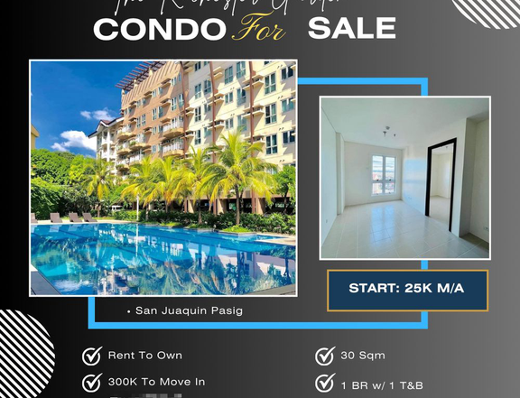 30.00 sqm 1 BR Condo For Sale in Pasig Rent To Own as low as 25K Monthly