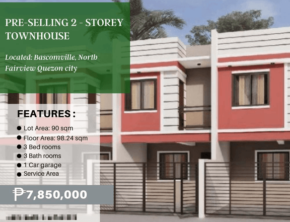 3-bedroom Townhouse For Sale in North Fairview QC Metro Manila