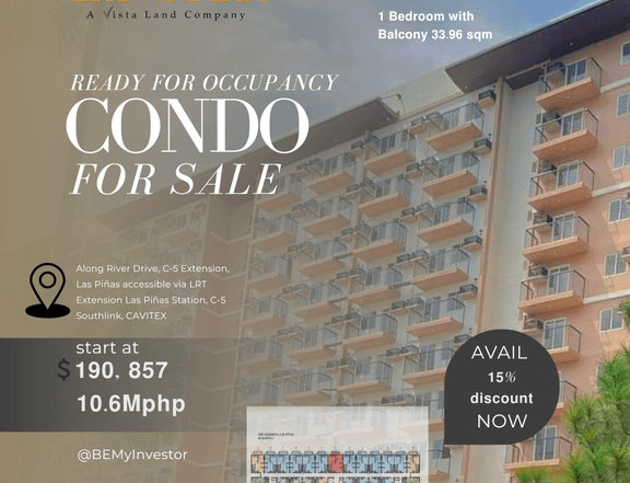 RFO 33.96 sqm 1-bedroom Condo For Sale in Las Pinas Metro Manila