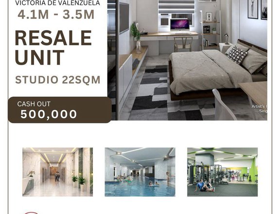 RESALE STUDIO UNIT at VICTORIA DE VALENZUELA infront FATIMA UNIVERSITY