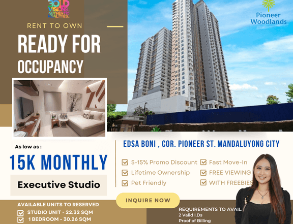 RFO Condo Studio Ortigas RUSH MOVE IN No DP RENT To OWN Mandaluyong