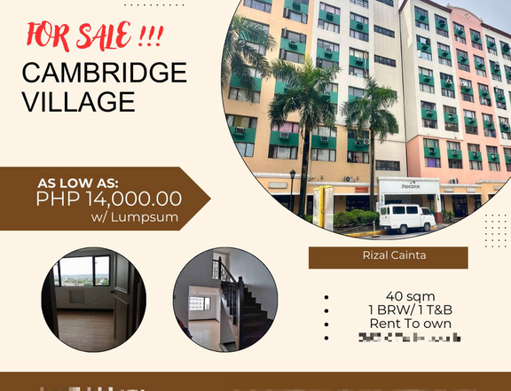 40.00 sqm 1 BR Condo For Sale in Cainta Rizal Rent To Own as low as 14K monthly