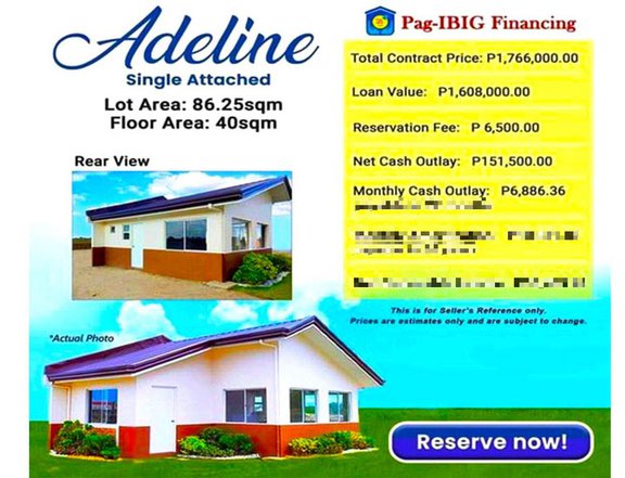 AFFORDABLE HOUSE & LOT FOR SALE IN HILLS VIEW BARAS RIZAL- ADELINE MODEL